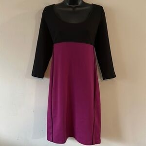 Narciso RODRIGUEZ for Design Nation black and mulberry bodycon dress. Large EUC